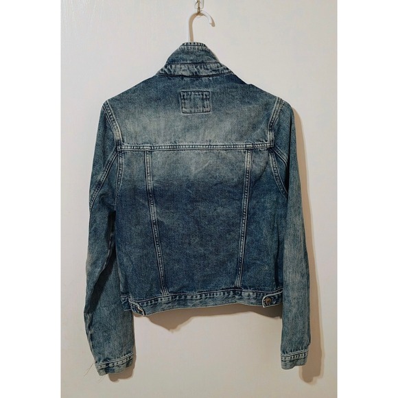 Forever 21 Denim Jacket Cropped Acid Wash Jean Jacket - Picture 3 of 6